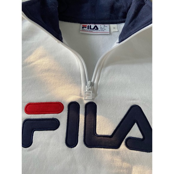 Fila Greer Quarter Zip Pullover, Size Medium, White * Wom254 - Picture 6 of 6